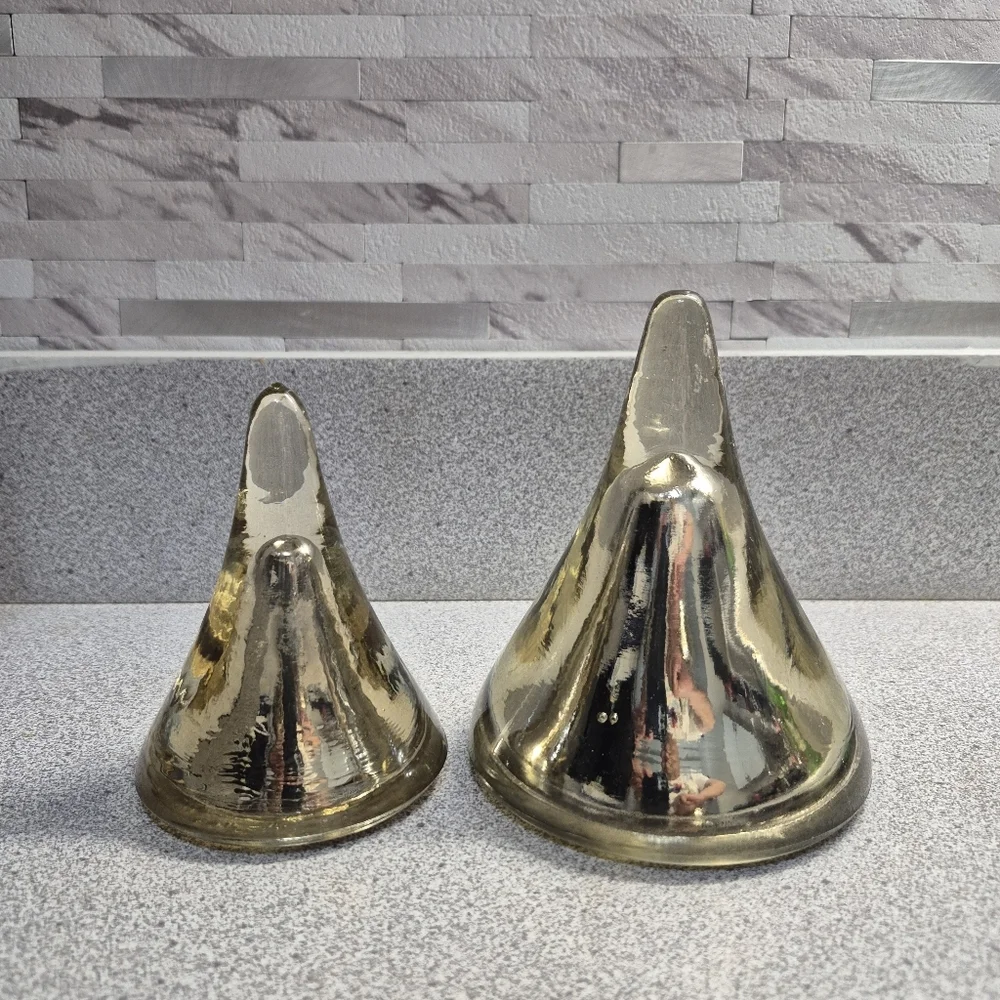 West Elm Gold‎ Holiday Decor Mercury Glass Tree Large One